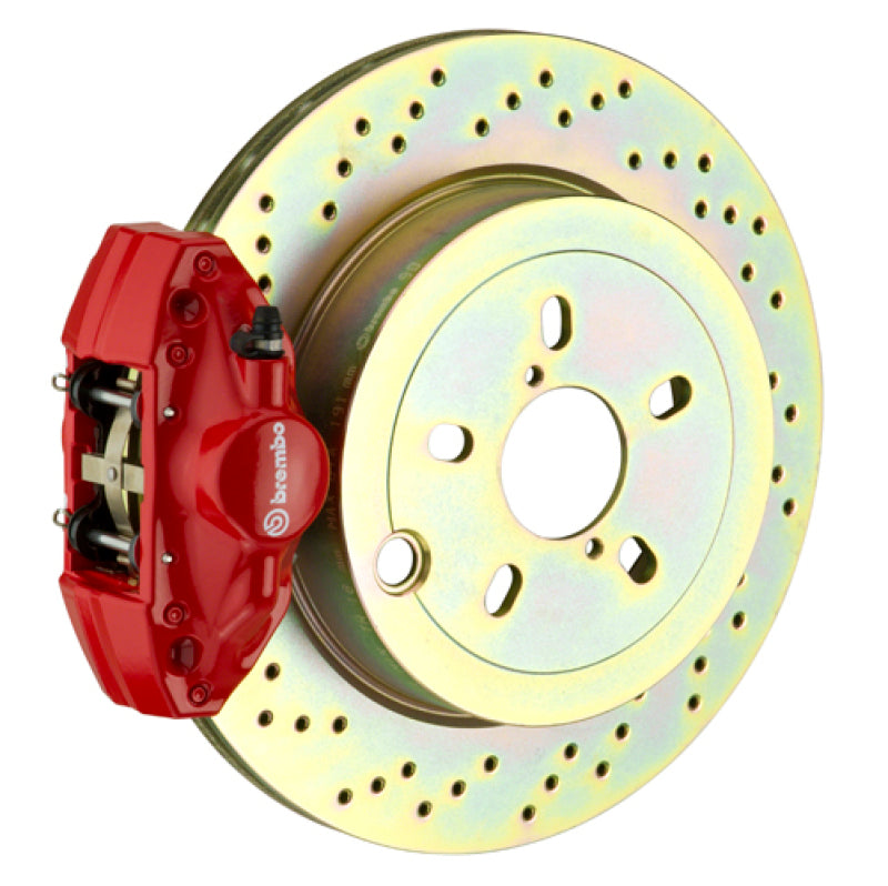 BRB Big Brake Kits - Brembo 92-98 318i/325i/328i Rear GT BBK 2 Piston Cast 2pc 294x19 1pc Rotor Drilled-Red