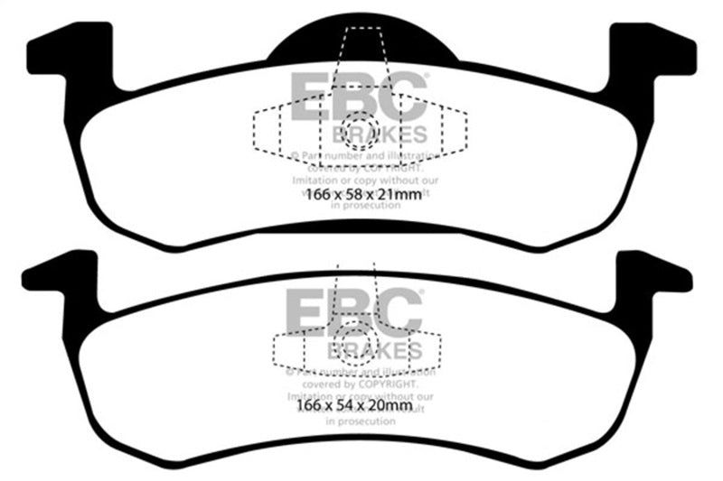 EBC Yellowstuff Brake Pad Sets - EBC 07-09 Ford Expedition 5.4 2WD Yellowstuff Rear Brake Pads