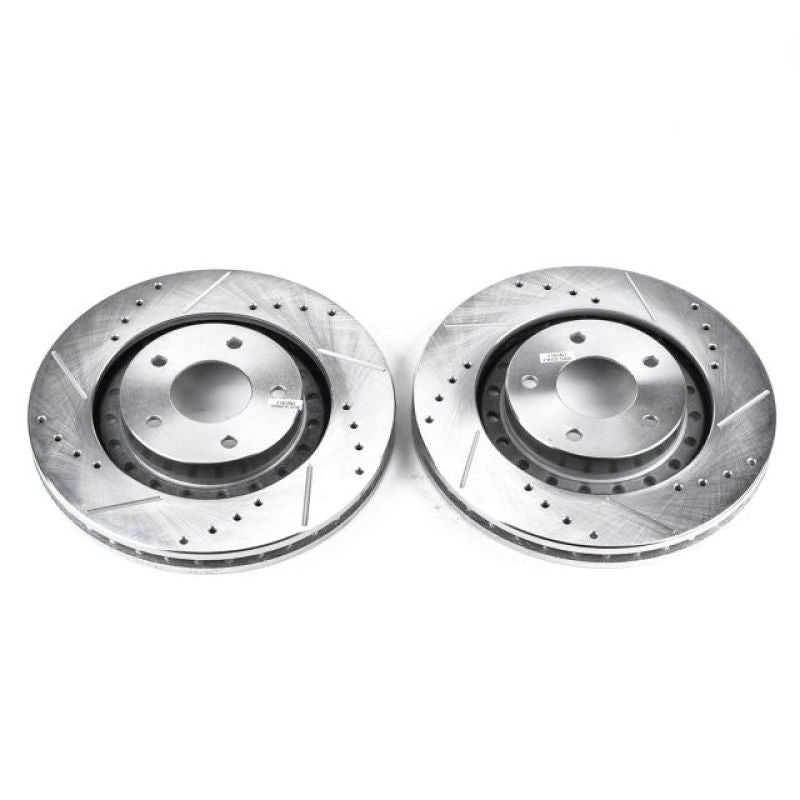 PSB Evolution Drill/Slot Rotor - Power Stop 94-96 Dodge Stealth Front Evolution Drilled & Slotted Rotors - Pair