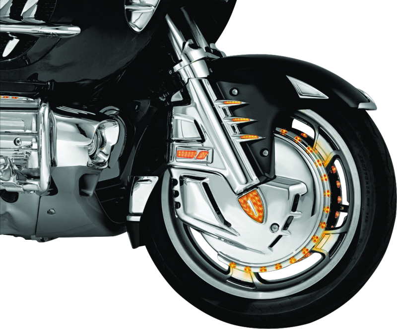 KUR Brake Covers - Kuryakyn Brake Rotor Cover Honda 01-17 GL1800 Chrome