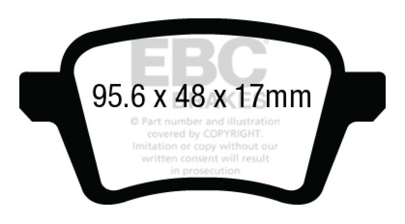 EBC Ultimax2 Brake Pad Sets - EBC 13+ Fiat 500L 1.4 Turbo Ultimax2 Rear Brake Pads