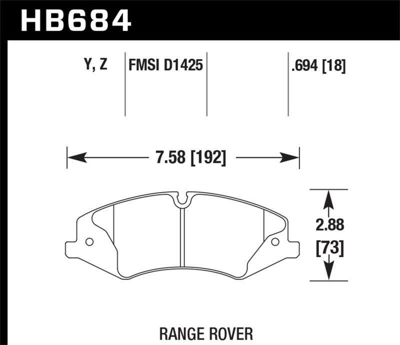 HAWK Ceramic Brake Pad Sets - Hawk 10-13 Range Rover/Range Rover Sport Supercharged Performance Ceramic Street Front Brake Pads