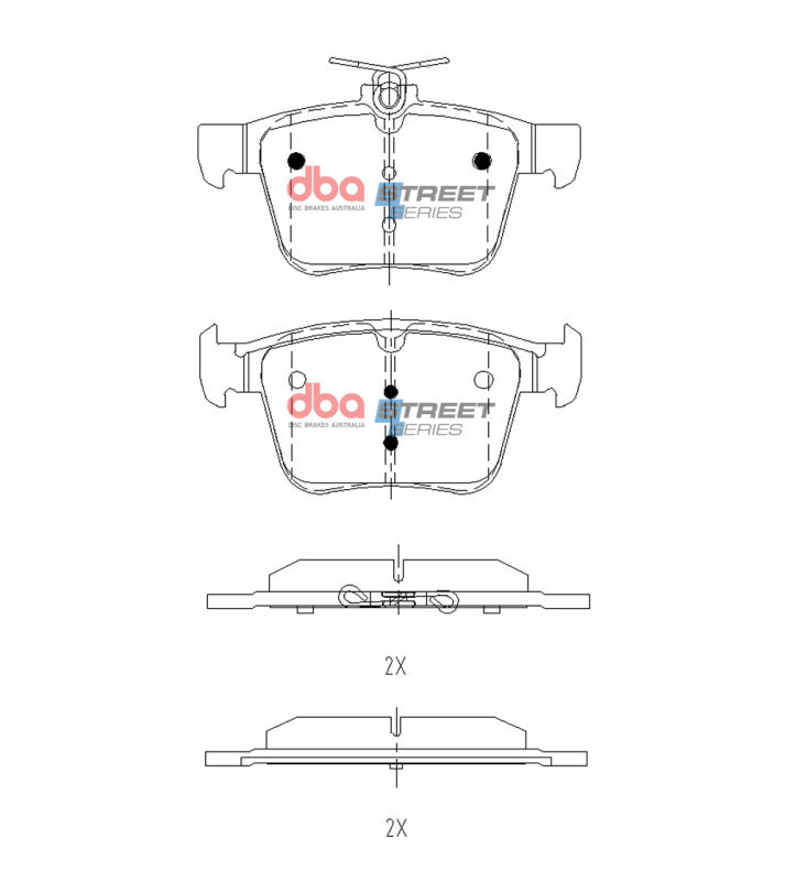 DBA Street Series Brake Pads - DBA 15-21 VW Golf MK7 Street Series Rear Brake Pads