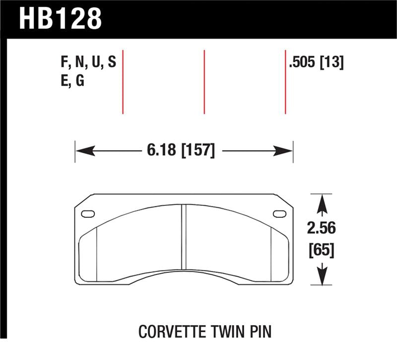HAWK DTC-70 Brake Pad Sets - Hawk Corvette Twin Pin DTC-70 Race Brake Pads