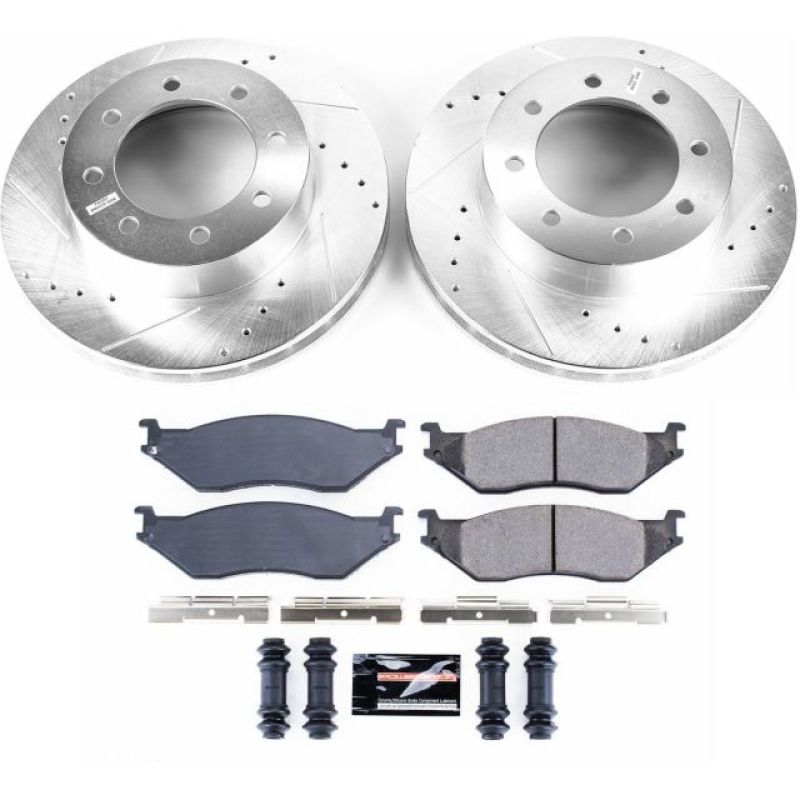 PSB Evolution Drill/Slot Rotor - Power Stop 99-04 Ford F-550 Super Duty Front Z23 Evolution Brake Kit