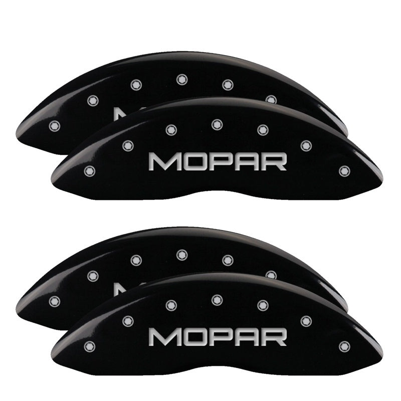 MGP Caliper Covers 4 Logo - MGP 4 Caliper Covers Engraved Front & Rear MOPAR Black finish silver ch