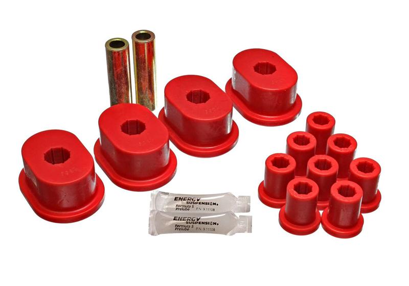 ES Spring/Shackle Bush - Red - Energy Suspension 73-79 B-Body (Charger/Coronet/Satellite/GTX) Red Rear Leaf Spring Bushing Set