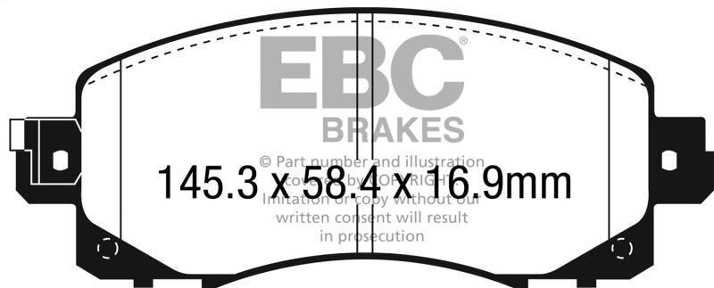 EBC Yellowstuff Brake Pad Sets - EBC 2022+ Subaru WRX 2.4T Yellowstuff Front Brake Pads