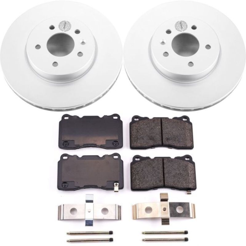 PSB Z17 Evolution Coated Kit - Power Stop 13-18 Cadillac ATS Front Z17 Evolution Geomet Coated Brake Kit