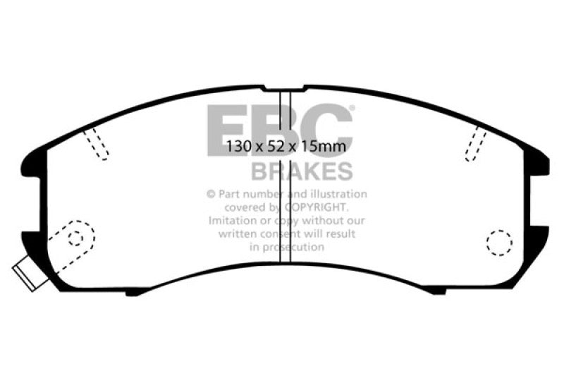 EBC Yellowstuff Brake Pad Sets - EBC 89-92 Ford Probe 2.2 Yellowstuff Front Brake Pads