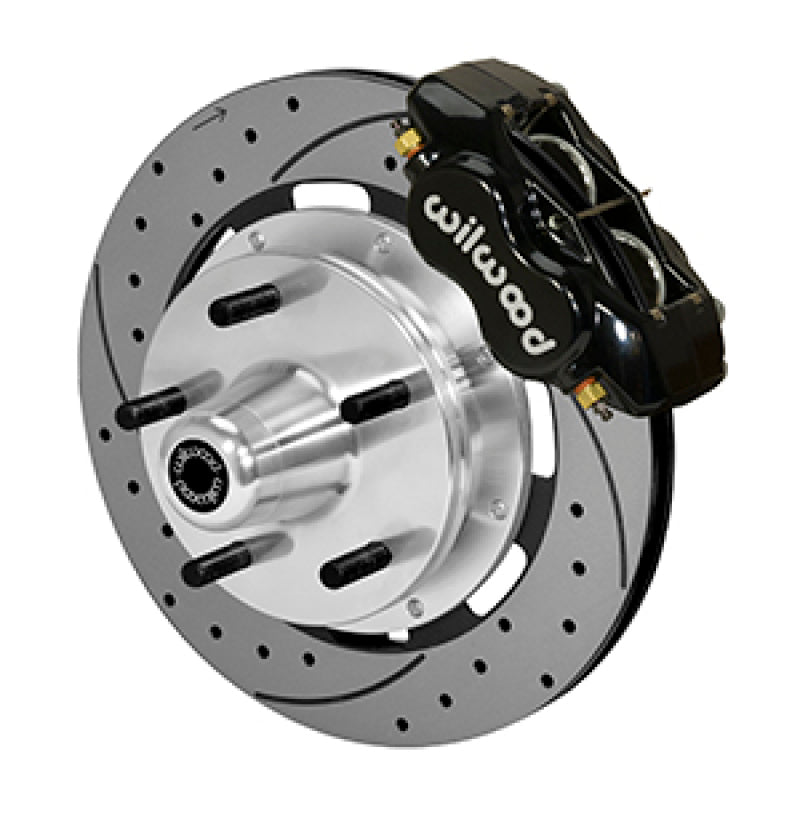 WIL Dynalite Brake Kit - Wilwood Forged Dynalite Front Kit 19.00in Drilled Rotor Black WWE ProSpindle (5x5.00in Hub)