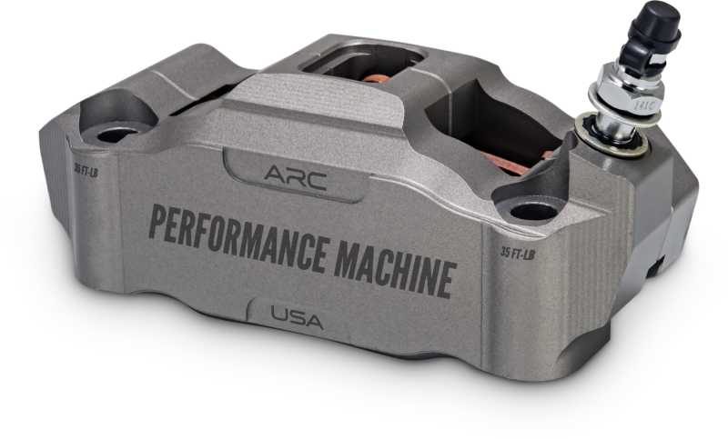 PFM Brake Calipers - Performance Machine 125 x 4 Race Series Radial Mount Caliper with ARC - Left - Gunmetal Grey