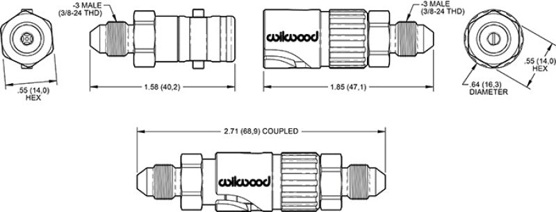 WIL Fittings and Adaptors - Wilwood Quick Disconnect Kit -3 AN