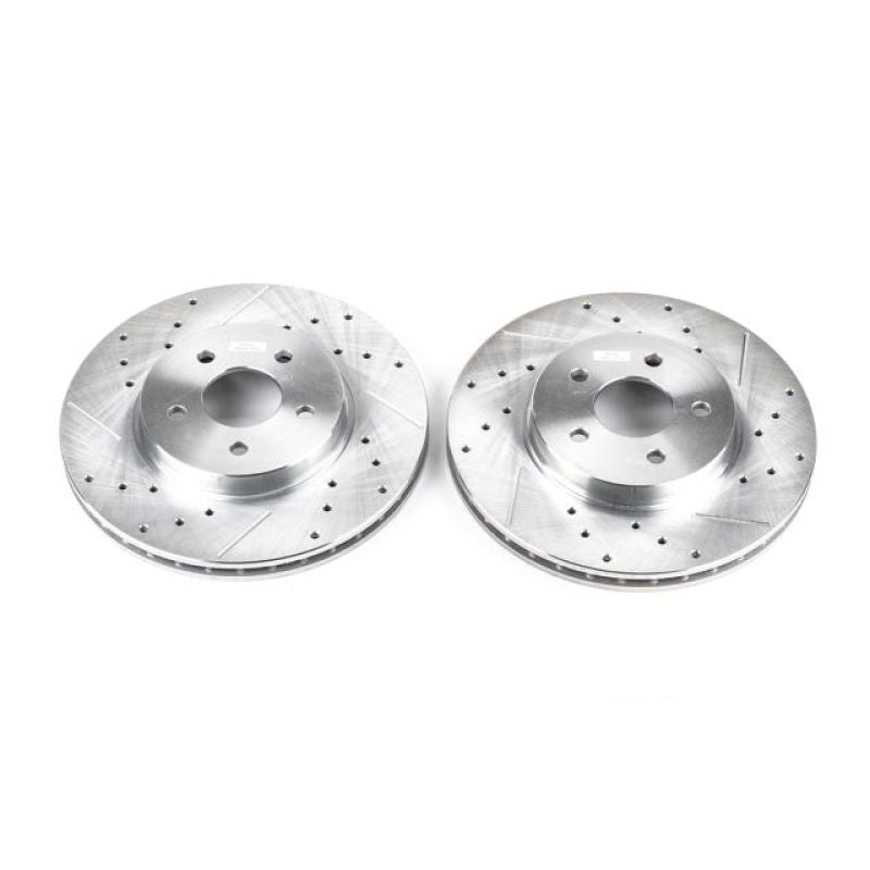 PSB Evolution Drill/Slot Rotor - Power Stop 02-08 Jaguar X-Type Front Evolution Drilled & Slotted Rotors - Pair