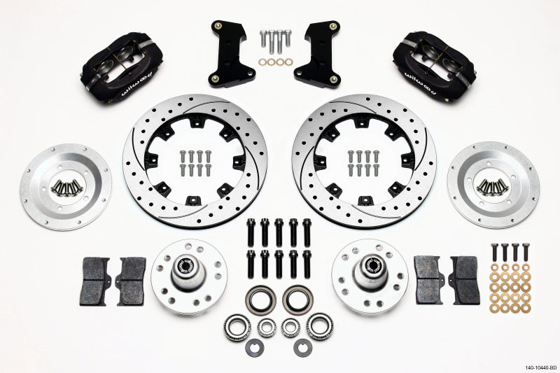 WIL Dynalite Brake Kit - Wilwood Forged Dynalite Front Kit 12.19in Drilled 74-80 Pinto/Mustang II Disc Spindle only