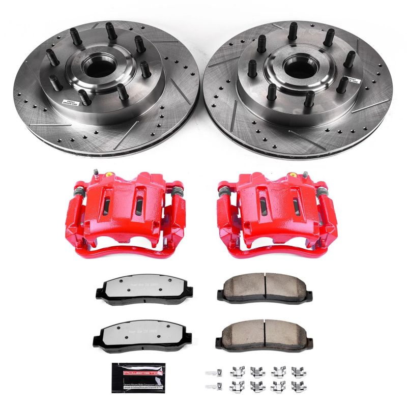 PSB Red Calipers - Power Stop 05-07 Ford F-250 Super Duty Front Z36 Truck & Tow Kit w/Cals