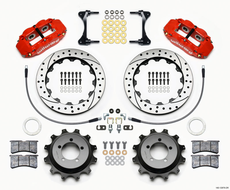 WIL Superlite Brake Kit - Wilwood Narrow Superlite 4R Rear Kit 12.88in Drilled Red 99-05 WRX / 99-07 Impreza