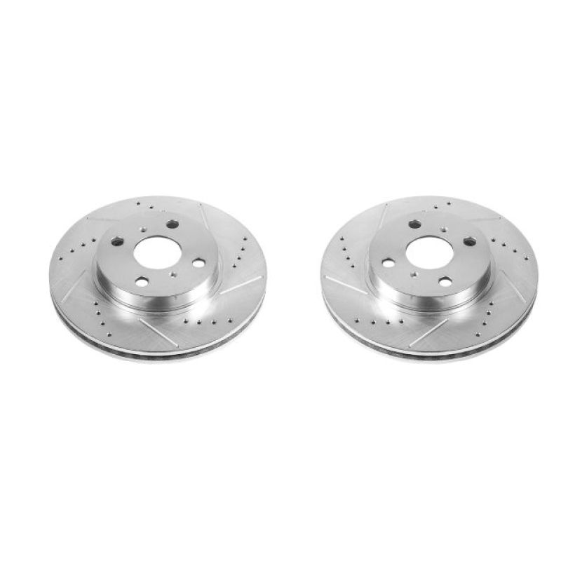 PSB Evolution Drill/Slot Rotor - Power Stop 2013 Scion iQ Front Evolution Drilled & Slotted Rotors - Pair