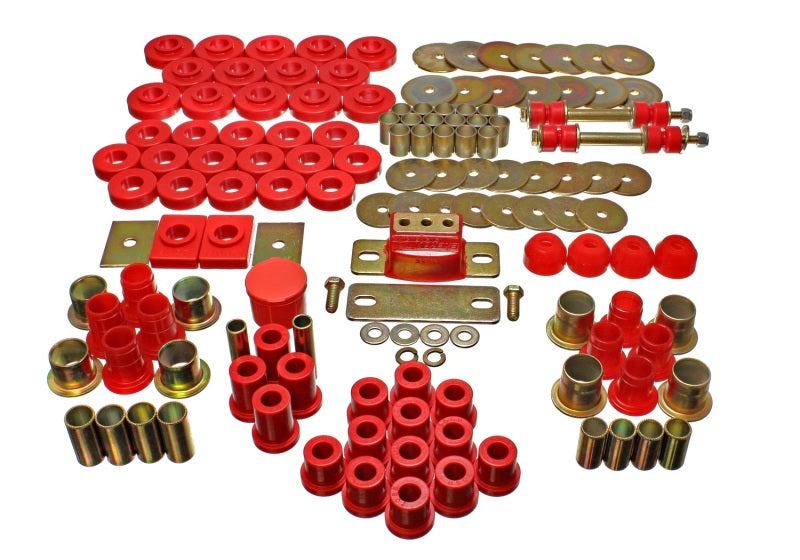 ES Hyper-Flex Sets - Red - Energy Suspension 55-57 Chevrolet Belair/El Camino/Impala Red Hyper-Flex Master Bushing Set