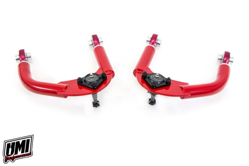 UMI Upper Control Arms - UMI Performance 93-02 GM F-Body Upper A-Arm Adj. Drag CrMo - Red