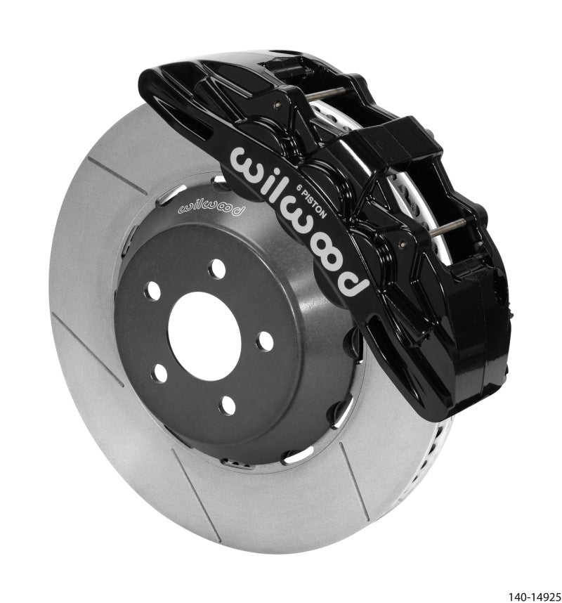 WIL SX6R Brake Kit - Wilwood 15-23 Ford Mustang SX6R Front Brake Kit 15in Lug Drive Rotor Slotted Black w/ Lines