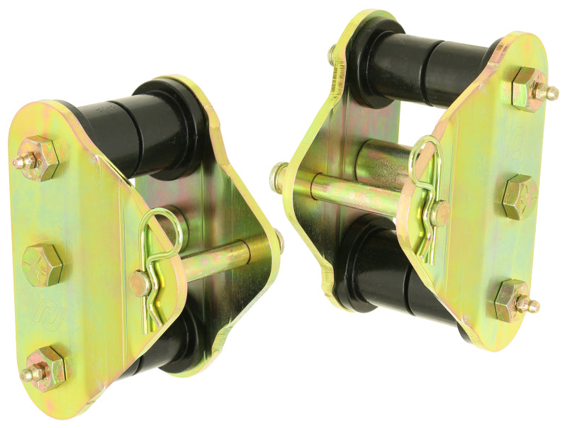 ROK Leafspring Components - RockJock YF Front Leaf Spring Shackles w/ Urethane Bushings