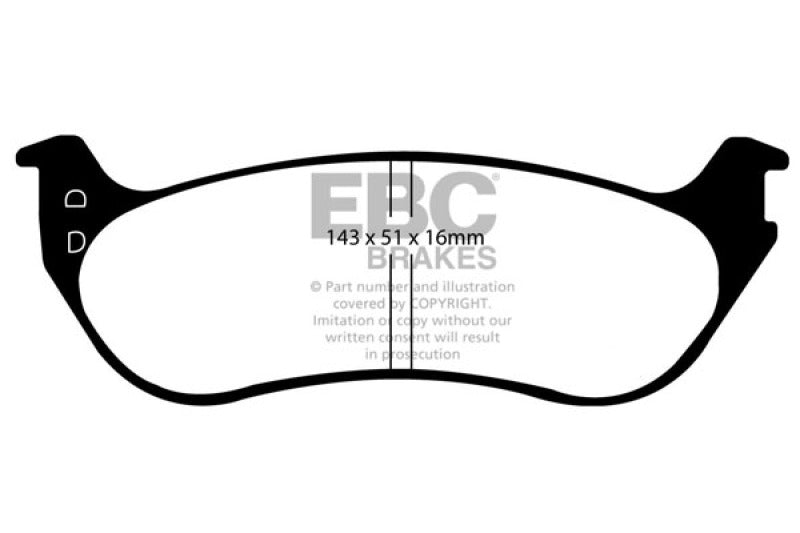 EBC Ultimax2 Brake Pad Sets - EBC 06-10 Ford Explorer 4.0 2WD Ultimax2 Rear Brake Pads