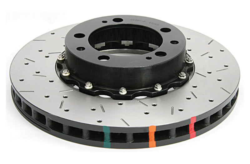 DBA 5000 Slot&Drill Rotors - DBA 95-97 Porsche 911 Carrera Front T3 5000 Series Uni-Directional Slotted Rotor w/ Black Hat