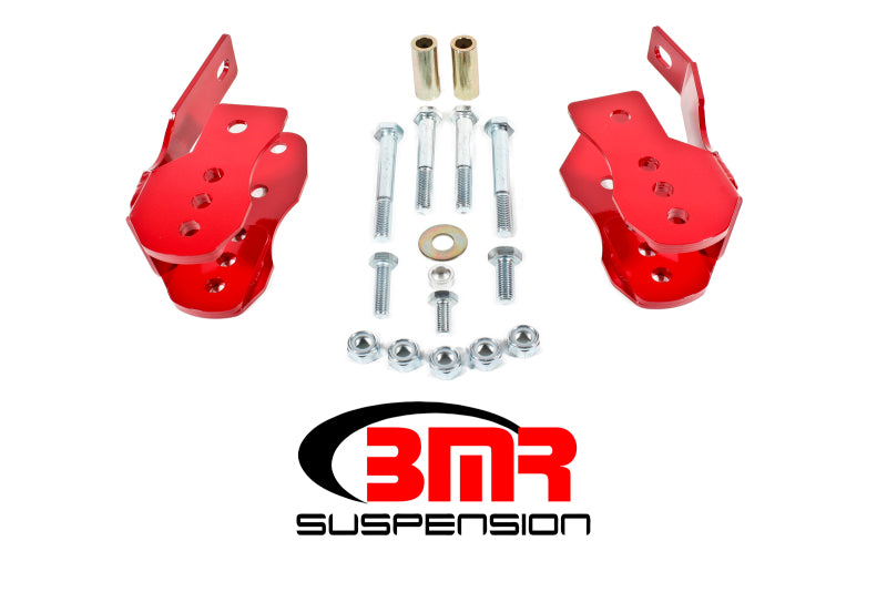 BMR Control Arm Mounts - BMR 05-14 S197 Mustang Bolt-On Control Arm Relocation Brackets - Red