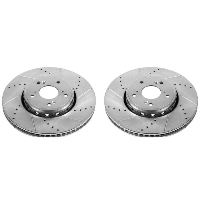 PSB Evolution Drill/Slot Rotor - Power Stop 2016 Acura ILX Front Evolution Drilled & Slotted Rotors - Pair