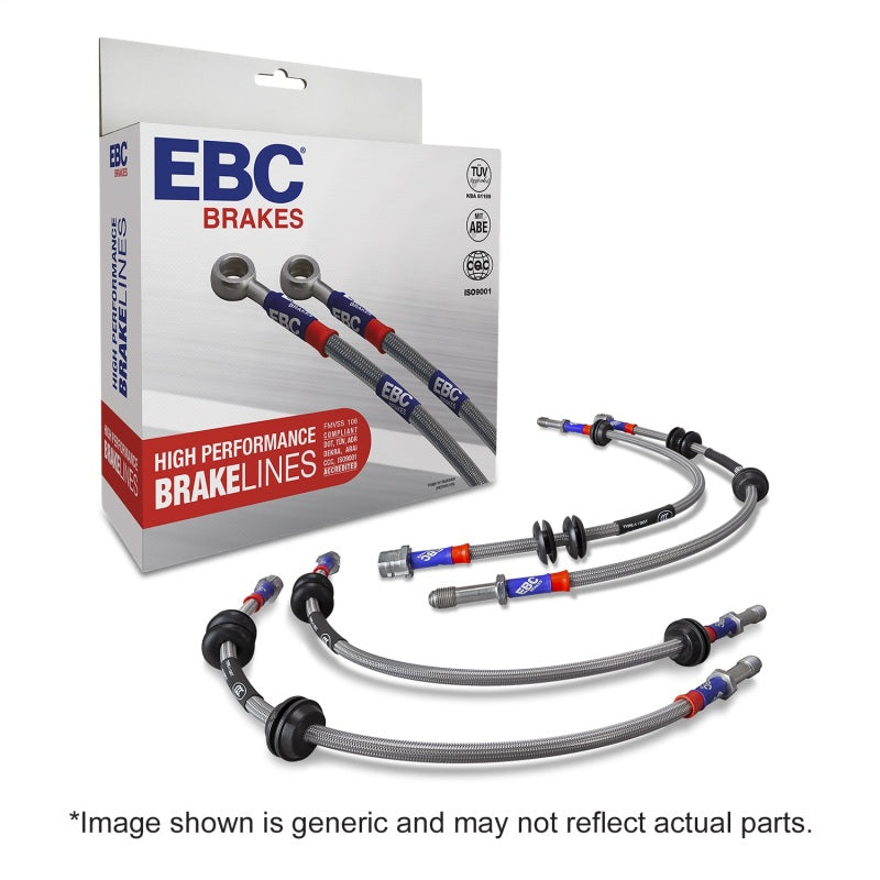 EBC Brake Line Kits - EBC 92-96 BMW 318 1.8L Stainless Steel Brake Line Kit
