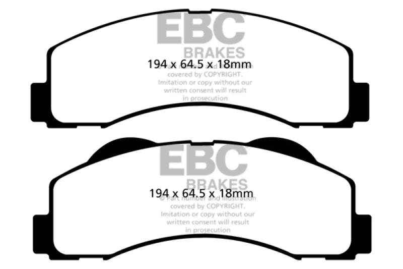 EBC Yellowstuff Brake Pad Sets - EBC 15+ Ford Expedition 3.5 Twin Turbo 2WD Yellowstuff Front Brake Pads
