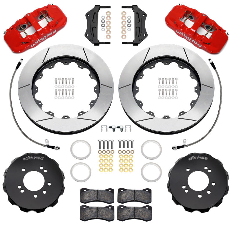WIL Aero Brake Kit - Wilwood 89-98 Nissan 240SX/89-94 Skyline/90-96 300ZX Aerolite 6R Front BBK w/ 14in SLT Rotors - Red