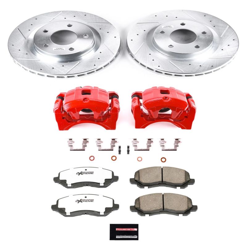 PSB Z26 Street Kit w/Cals - Power Stop 08-16 Mitsubishi Lancer Front Z26 Street Warrior Brake Kit w/Calipers