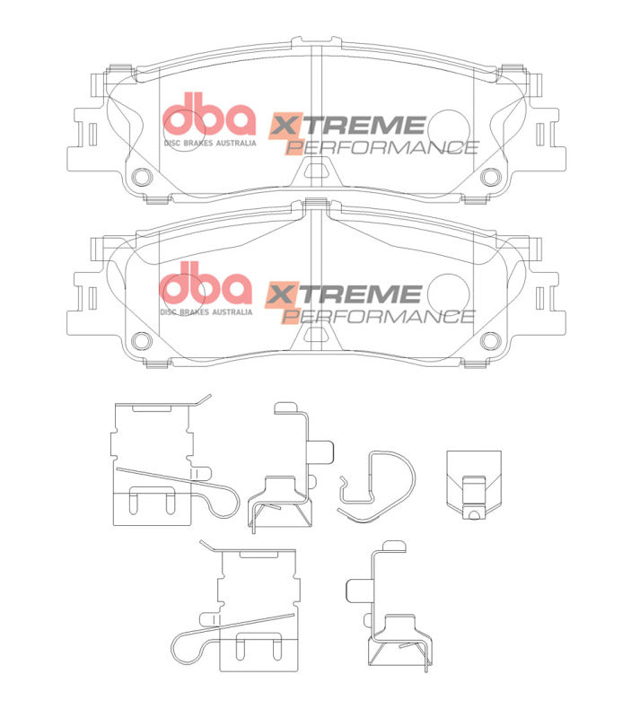 DBA XP Performance Brake Pads - DBA 2022+ Toyota Landcruiser 300 Series XP Xtreme Performance Rear Brake Pads w/ Shims & Clips