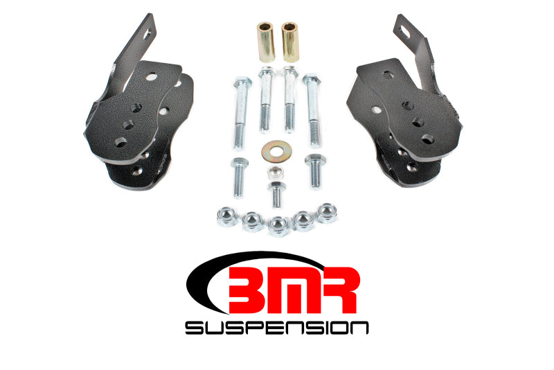 BMR Control Arm Mounts - BMR 05-14 S197 Mustang Bolt-On Control Arm Relocation Brackets - Black Hammertone