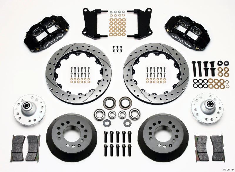WIL Superlite Brake Kit - Wilwood Narrow Superlite 6R Front Hub Kit 12.88in Drilled 67-69 Camaro 64-72 Nova Chevelle