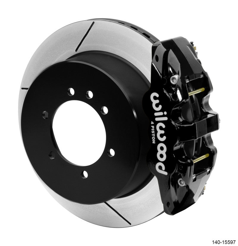 WIL Aero Brake Kit - Wilwood AERO4 RearTruck Kit 14.25in Black 1997-2018 Nissan Y61 Patrol w/lines