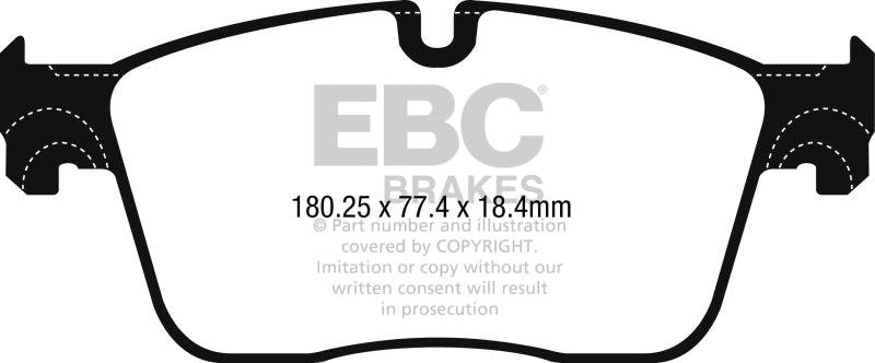 EBC Greenstuff Brake Pad Sets - EBC 2016+ Jaguar F-Pace 2.0L TD (180) Greenstuff Front Brake Pads