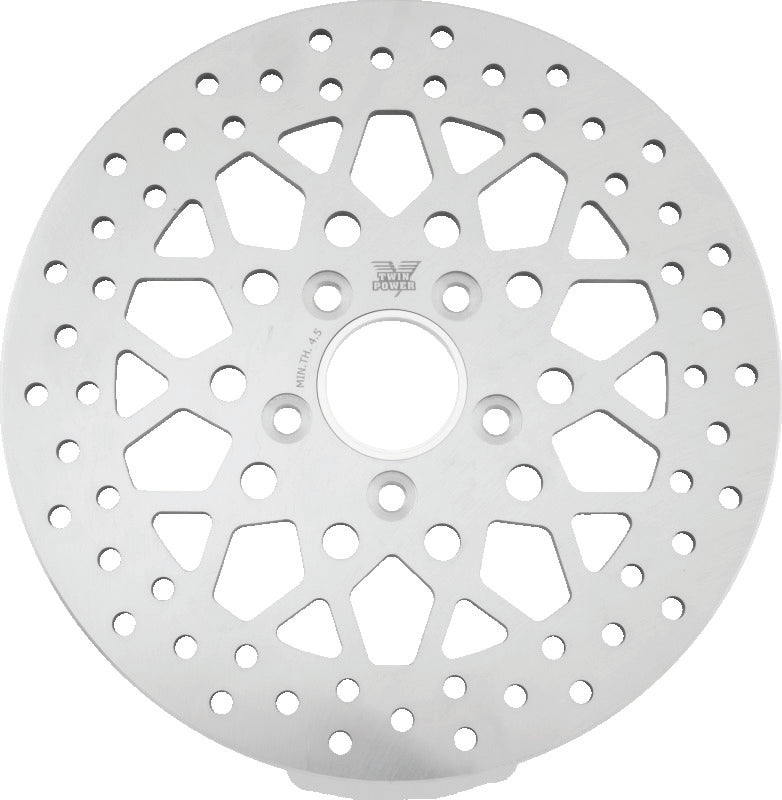 TWP Brake Rotors - Twin Power 84-17 Big Twin Exc 08-17 FLH FLT Rear 11.5 Solid Rotor Mesh