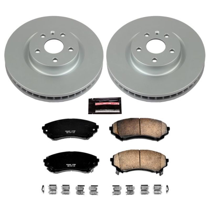 PSB Z17 Evolution Coated Kit - Power Stop 08-14 Cadillac CTS Front Z17 Evolution Geomet Coated Brake Kit