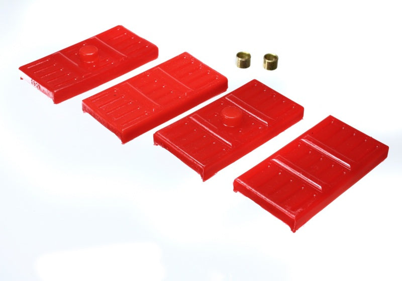 ES Spring Isolators - Red - Energy Suspension 67-69 Camaro / 62-74 Nova/Chevy II / 67-69 Firebird Red Mono-Leaf Spring Isolators