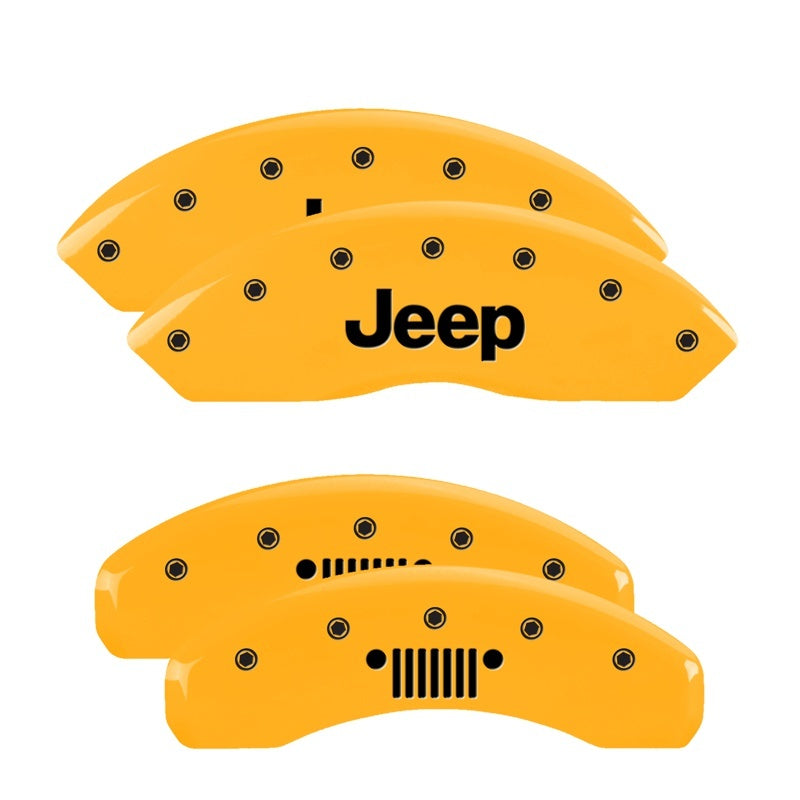 MGP Caliper Covers 4 Logo - MGP 4 Caliper Covers Engraved Front Jeep Rear Grill Logo Yellow Finish Black Char 2004 Jeep Wrangler