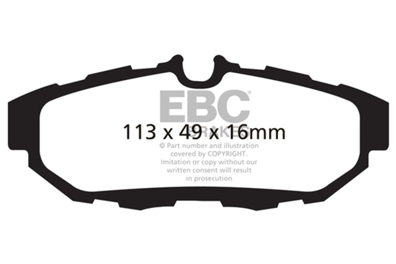 EBC Yellowstuff Brake Pad Sets - EBC 10-14 Ford Mustang 3.7 Yellowstuff Rear Brake Pads