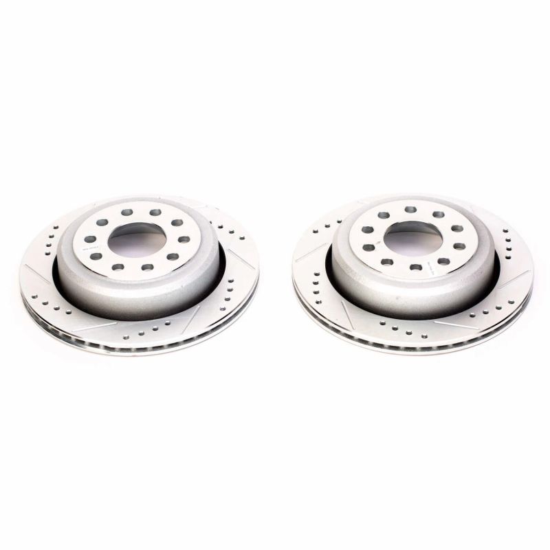PSB Evolution Drill/Slot Rotor - Power Stop 03-11 Lincoln Town Car Rear Evolution Drilled & Slotted Rotors - Pair