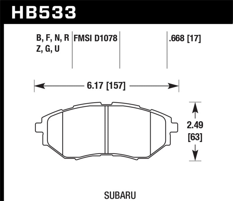 HAWK Ceramic Brake Pad Sets - Hawk 05-08 LGT D1078 Performance Ceramic Street Front Brake Pads