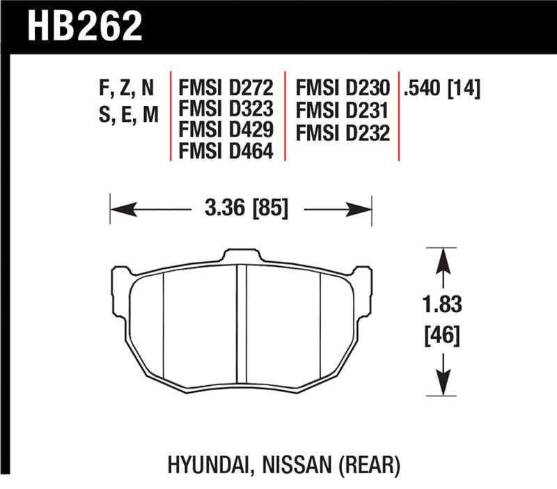 HAWK HPS Brake Pad Sets - Hawk 89-97 Nissan 240SX SE HPS Street Rear Brake Pads