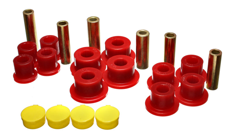 ES Spring/Shackle Bush - Red - Energy Suspension 02-05 Dodge Ram 1500 2WD Red Rear Leaf Spring Bushing Set