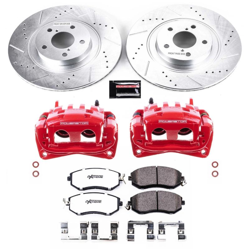 PSB Z26 Street Kit w/Cals - Power Stop 13-16 Scion FR-S Front Z26 Street Warrior Brake Kit w/Calipers