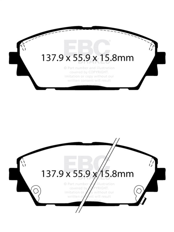 EBC Ultimax2 Brake Pad Sets - EBC 2019+ Mazda 3 (BP) 2.5L Ultimax Front Brake Pads